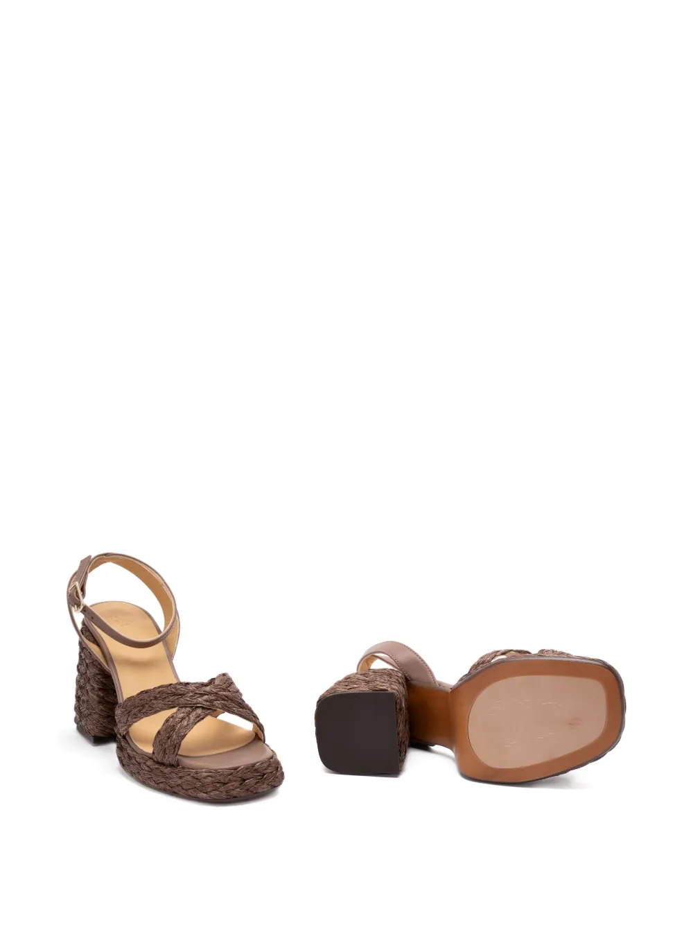 Castañer Raffia espadrilles met hak Bruin