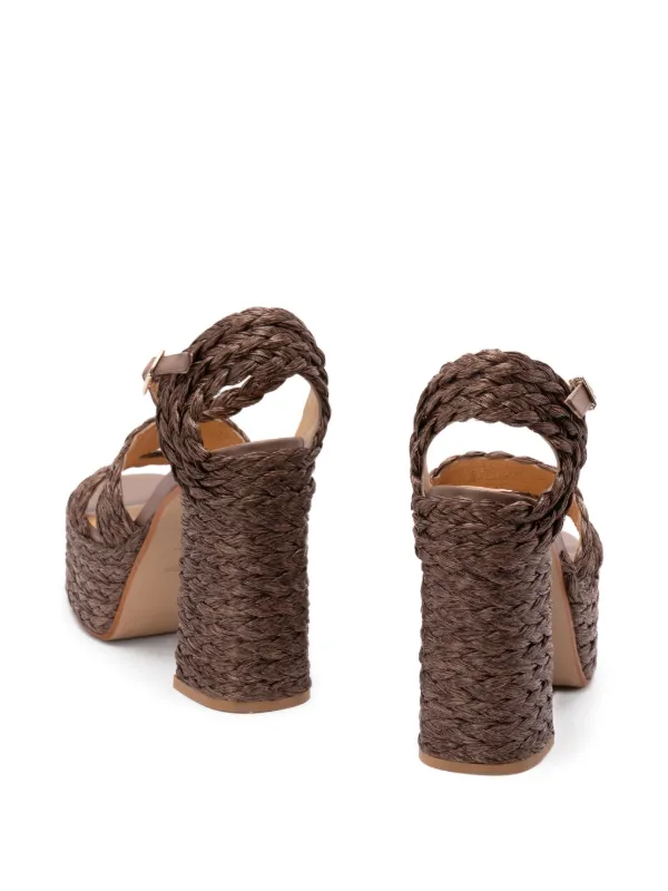 Castañer Platform Raffia Espadrilles | Brown | FARFETCH CA