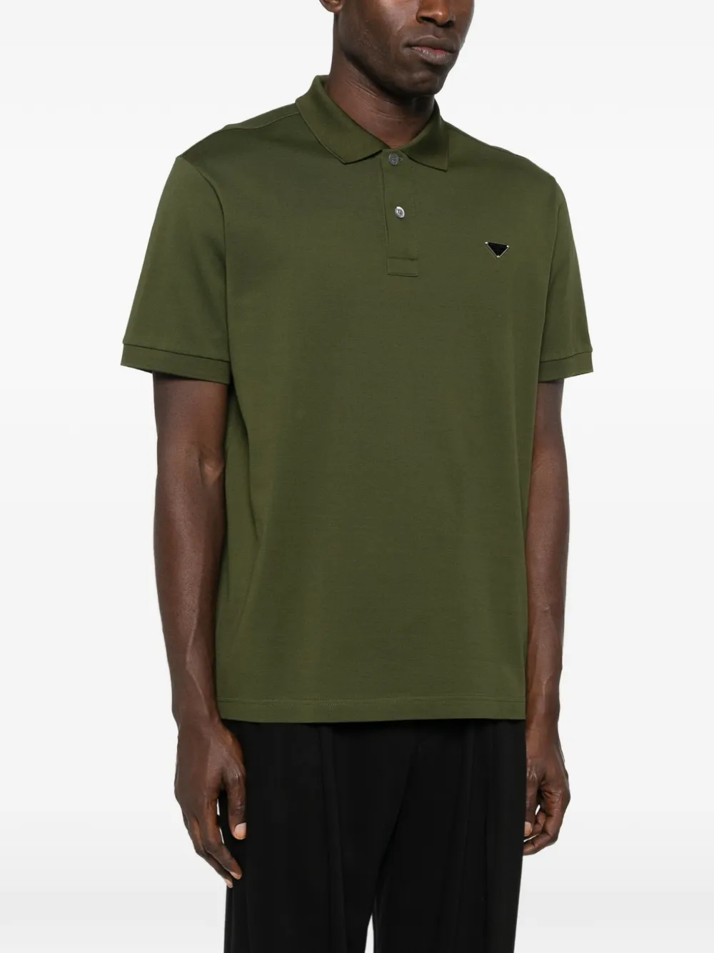  Prada Triangle-logo Polo Shirt - Green 