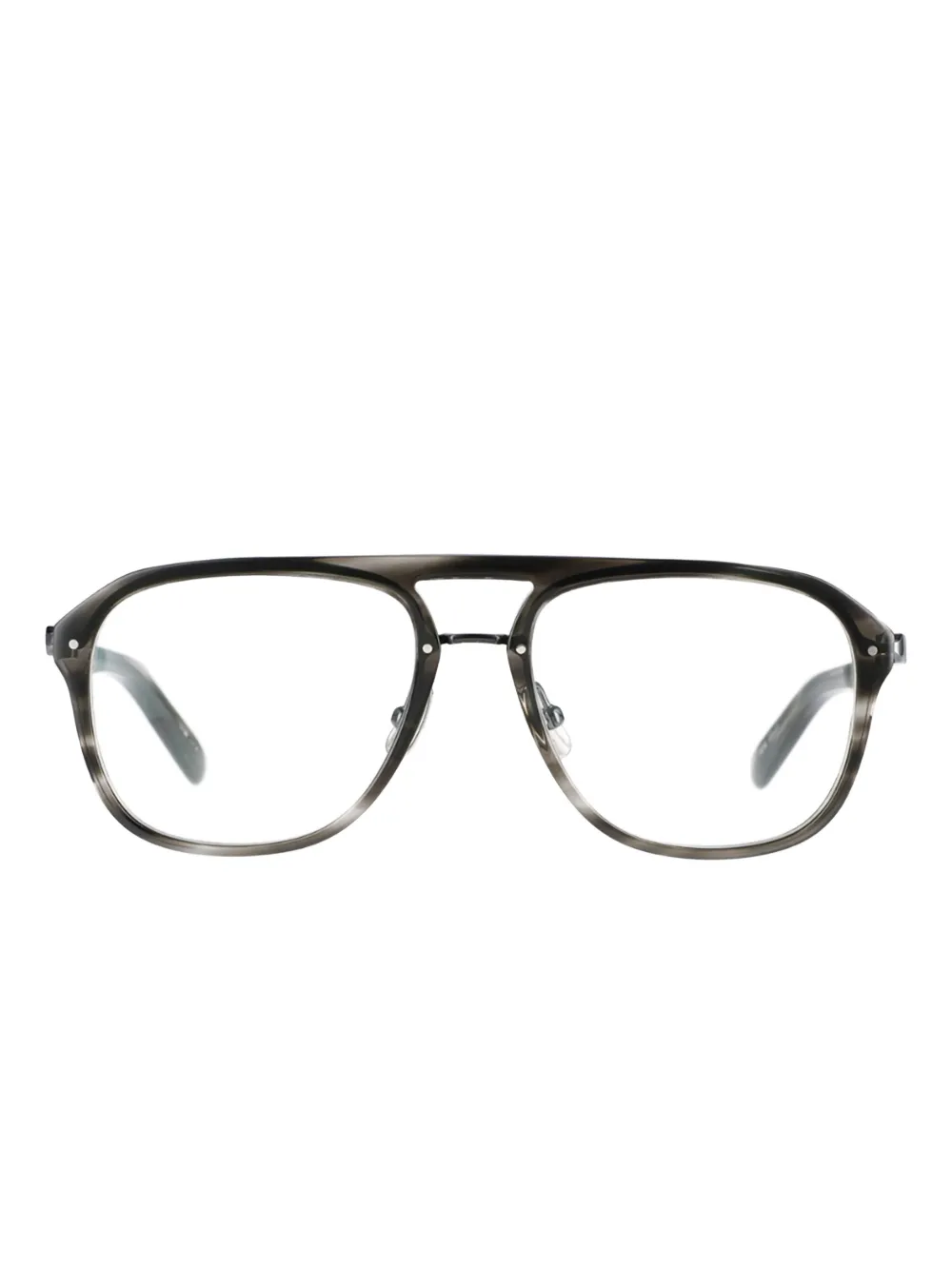 Yellows Plus Stan browline glasses | Grey | Image 1
