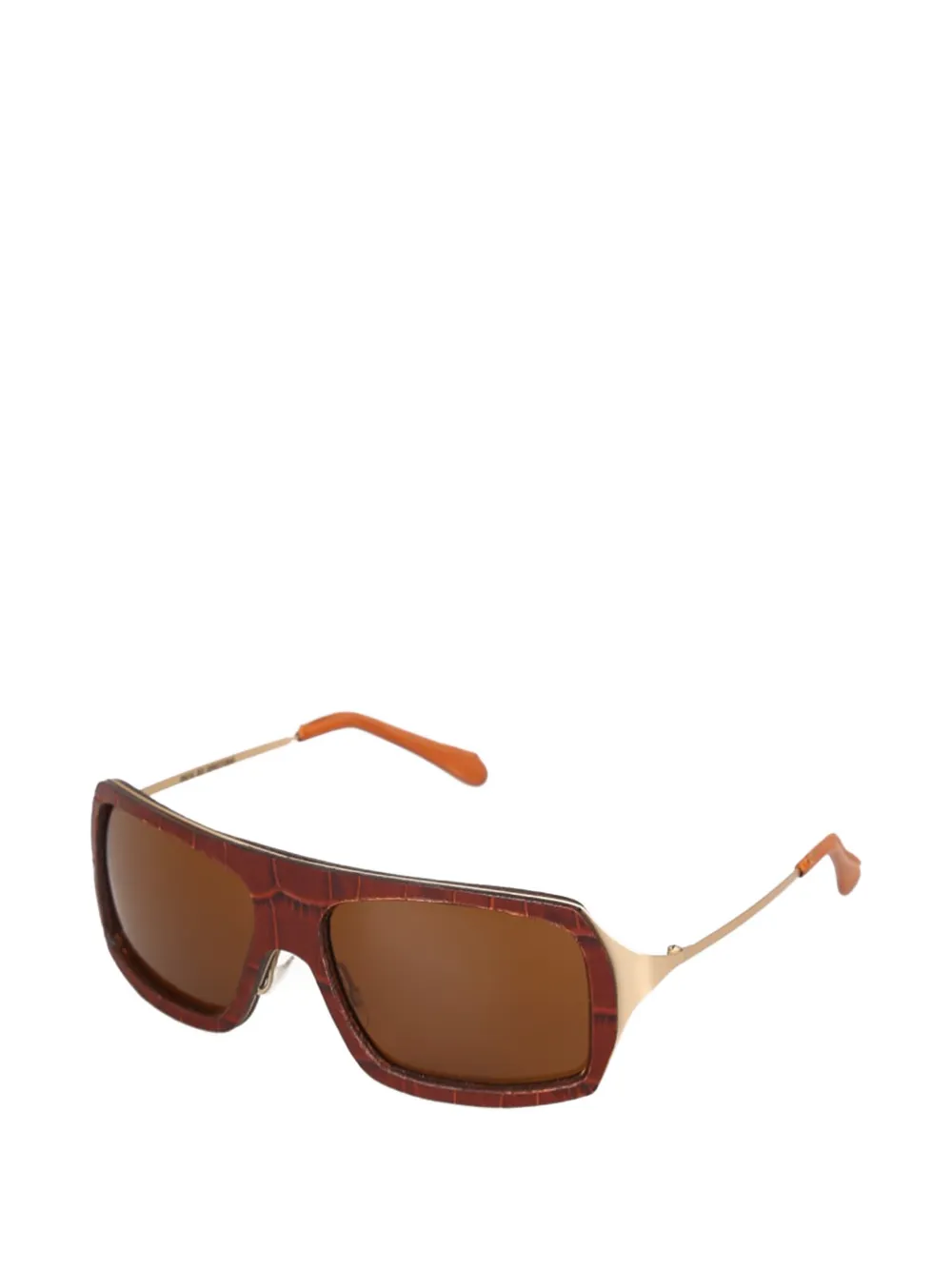 Histoire de Voir crocodile-effect sunglasses - Marrone