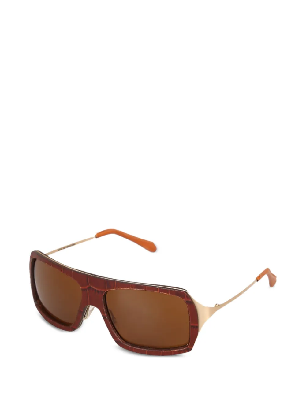 Histoire de Voir crocodile-effect sunglasses - Marrone