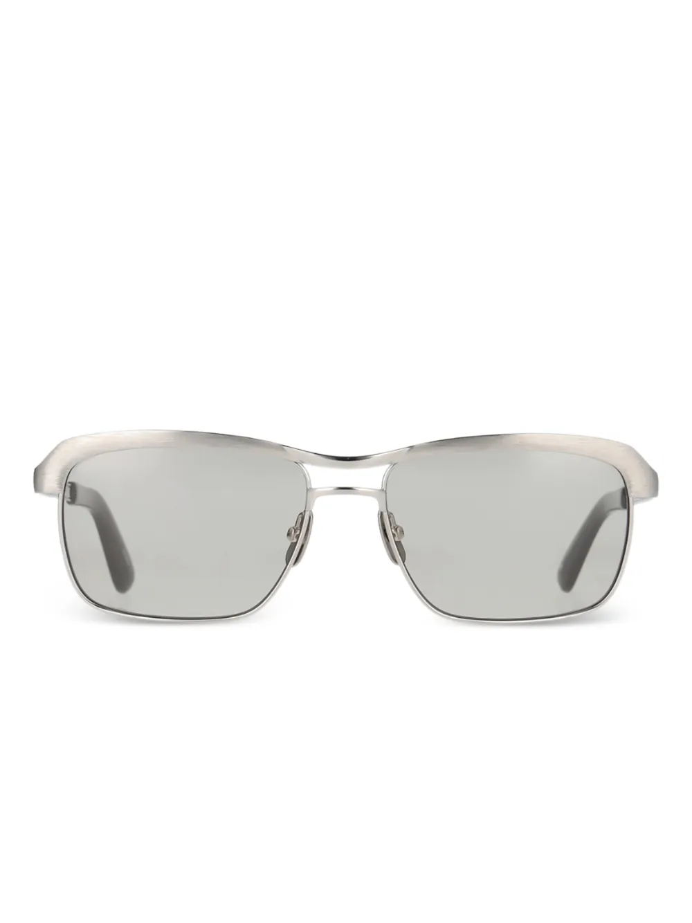 Yellows Plus metallic browline sunglasses - Argento