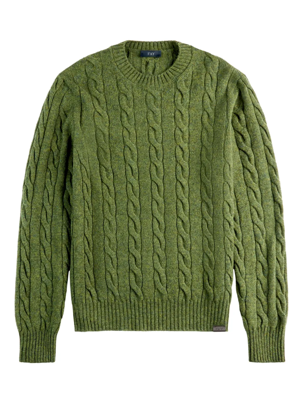 Fay cable-knit crew-neck sweater - Verde