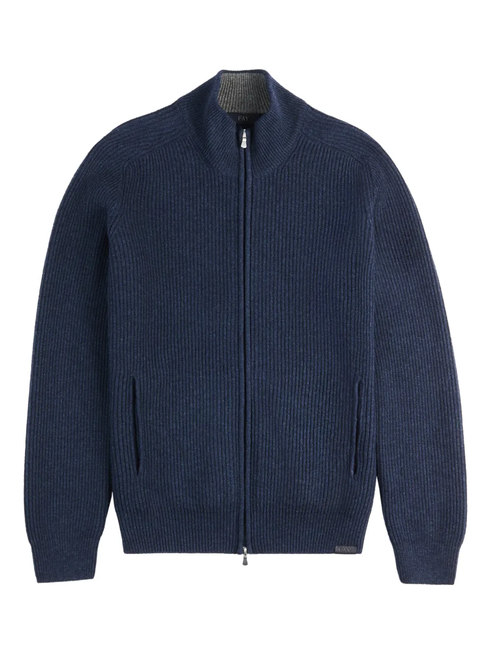 Fay zip ribbed cardigan | Blue | Image 1