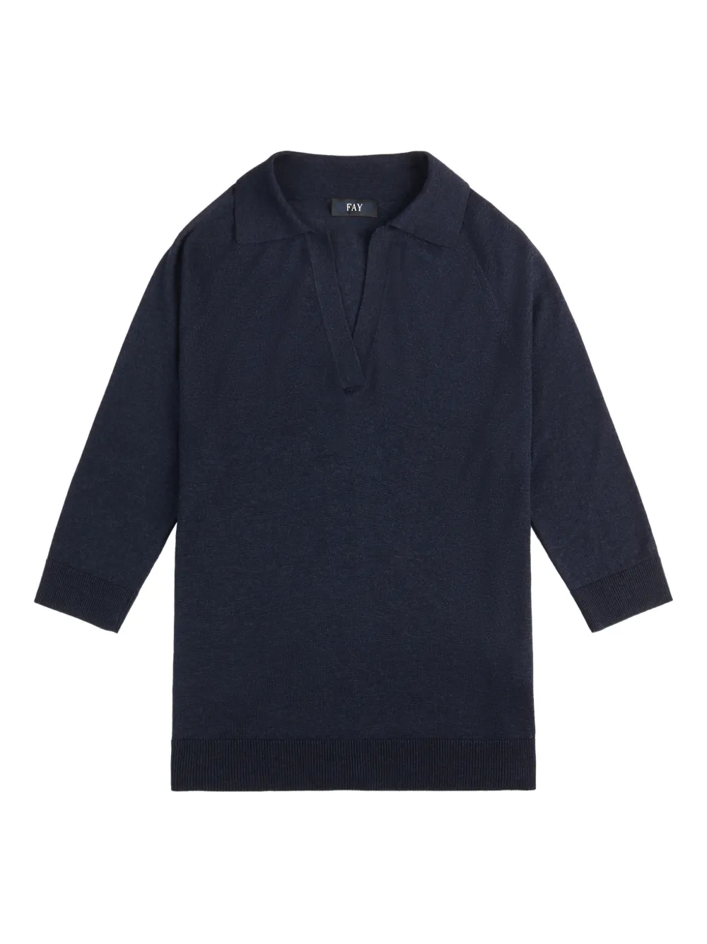 Fay three-quarter sleeve polo sweater - Blu