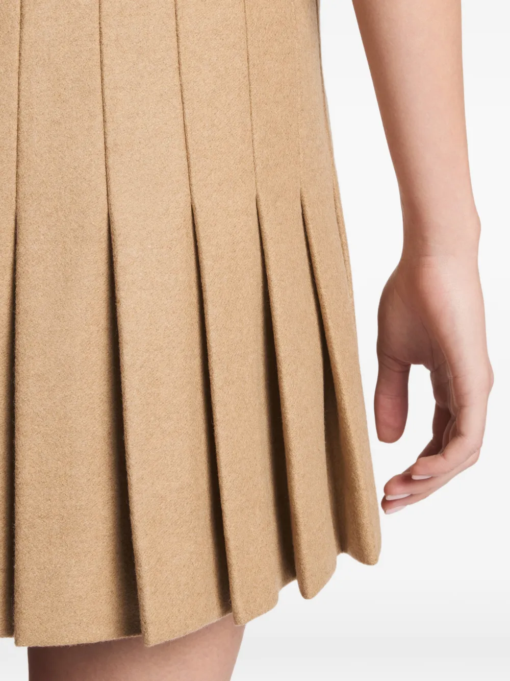 Pleated Buttoned Mini Skirt