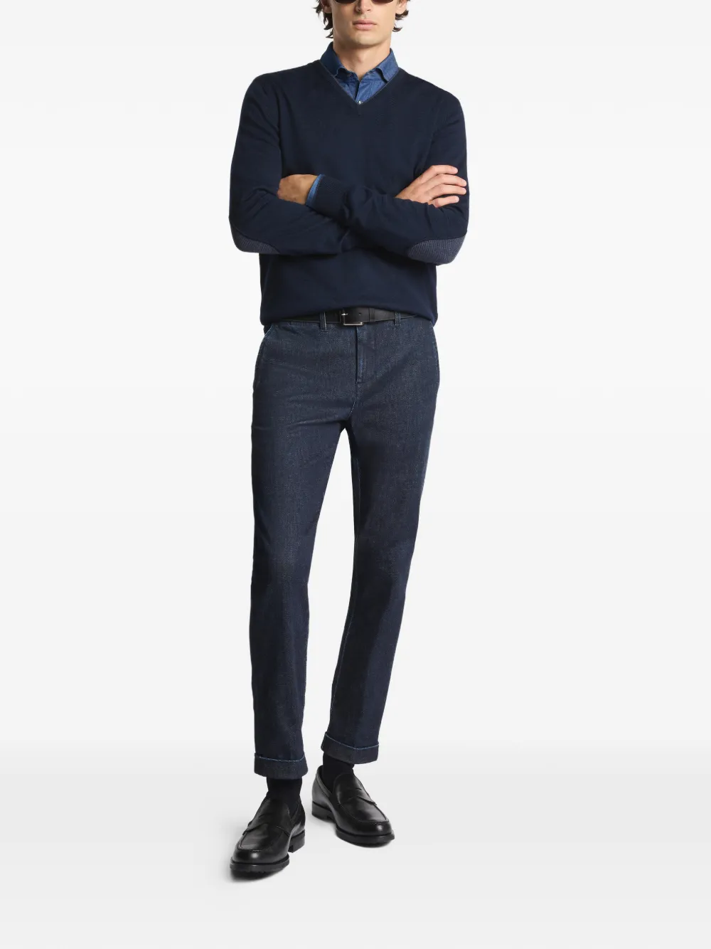 Fay V-neck elbow-patch sweater | Pulls | Image 2