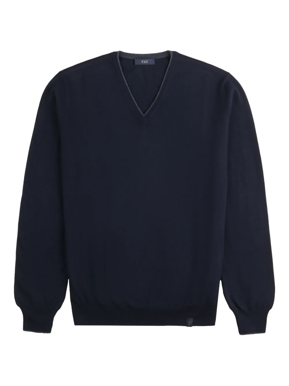 Fay V-neck elbow-patch sweater | bleu | Image 1