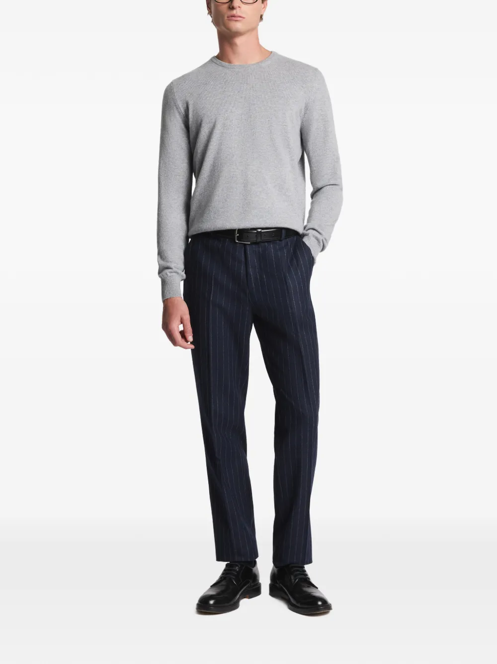 Fay round-neck long-sleeved sweater - Grijs