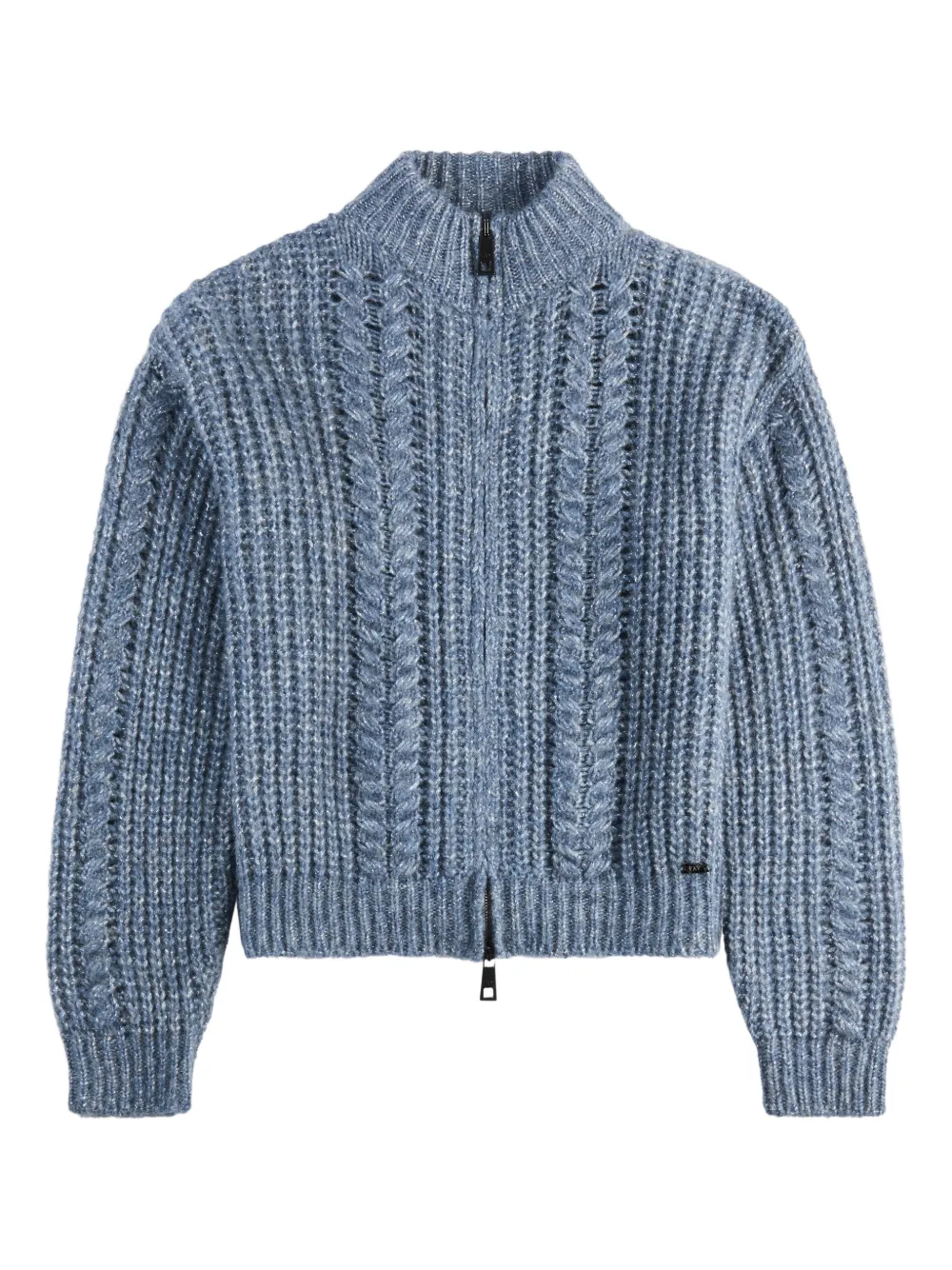 Fay cable-knit zip-up cardigan - Blu
