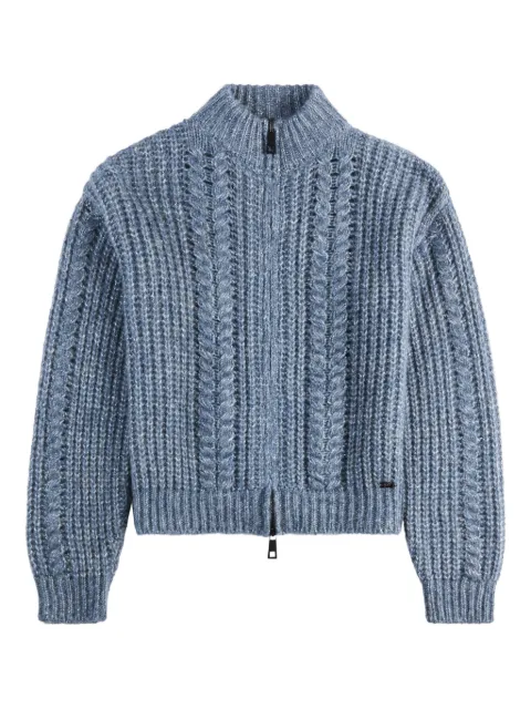 Fay cable-knit zip-up cardigan
