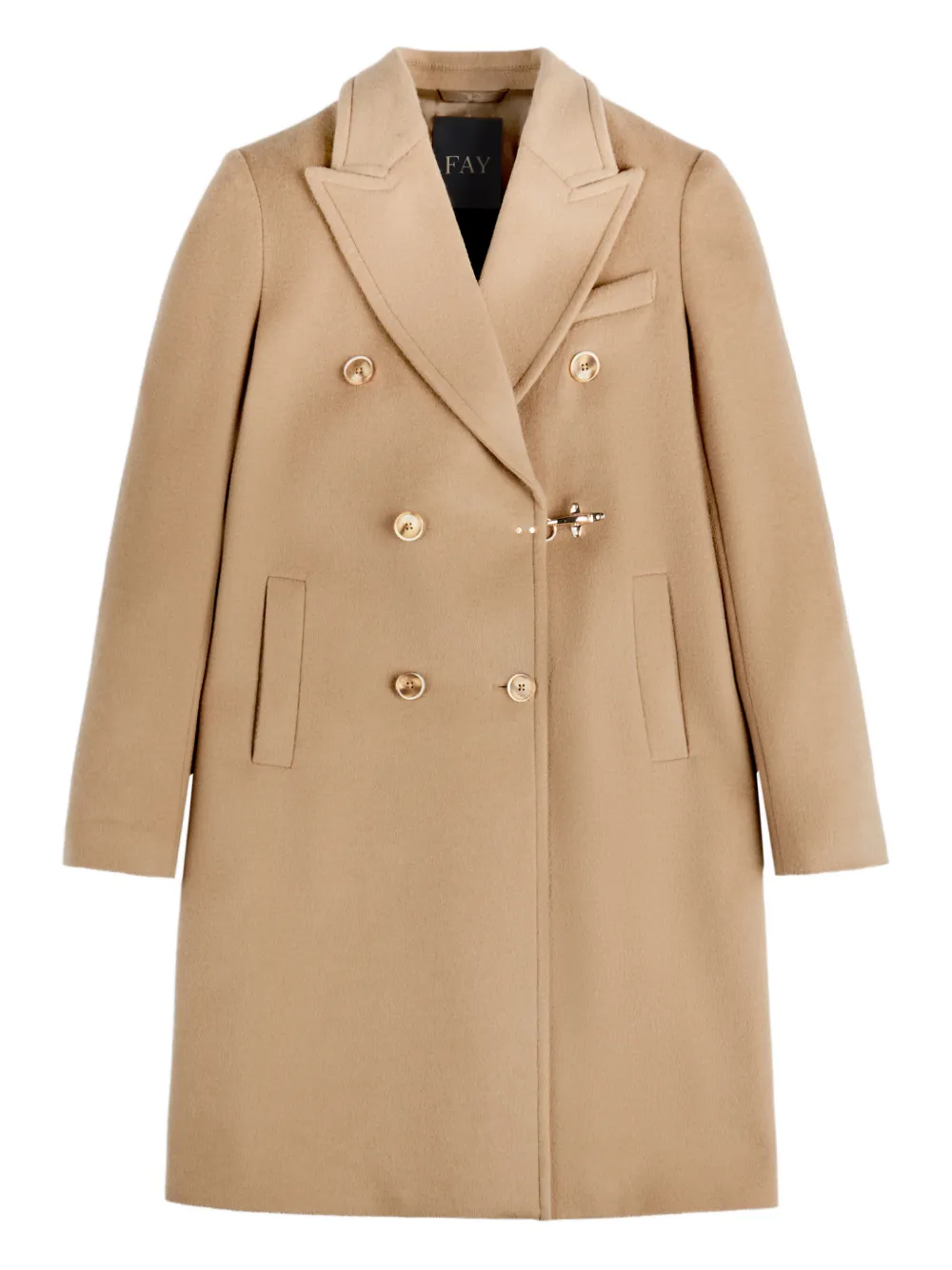 Fay double-breasted clasp coat | Neutrals | Image 1