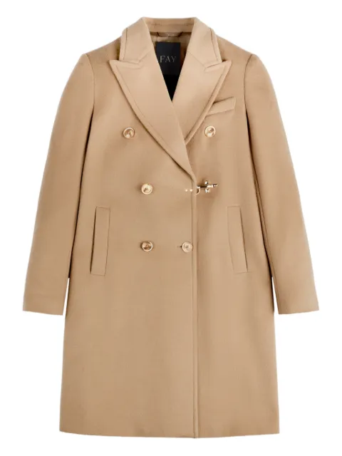 Fay double-breasted clasp coat
