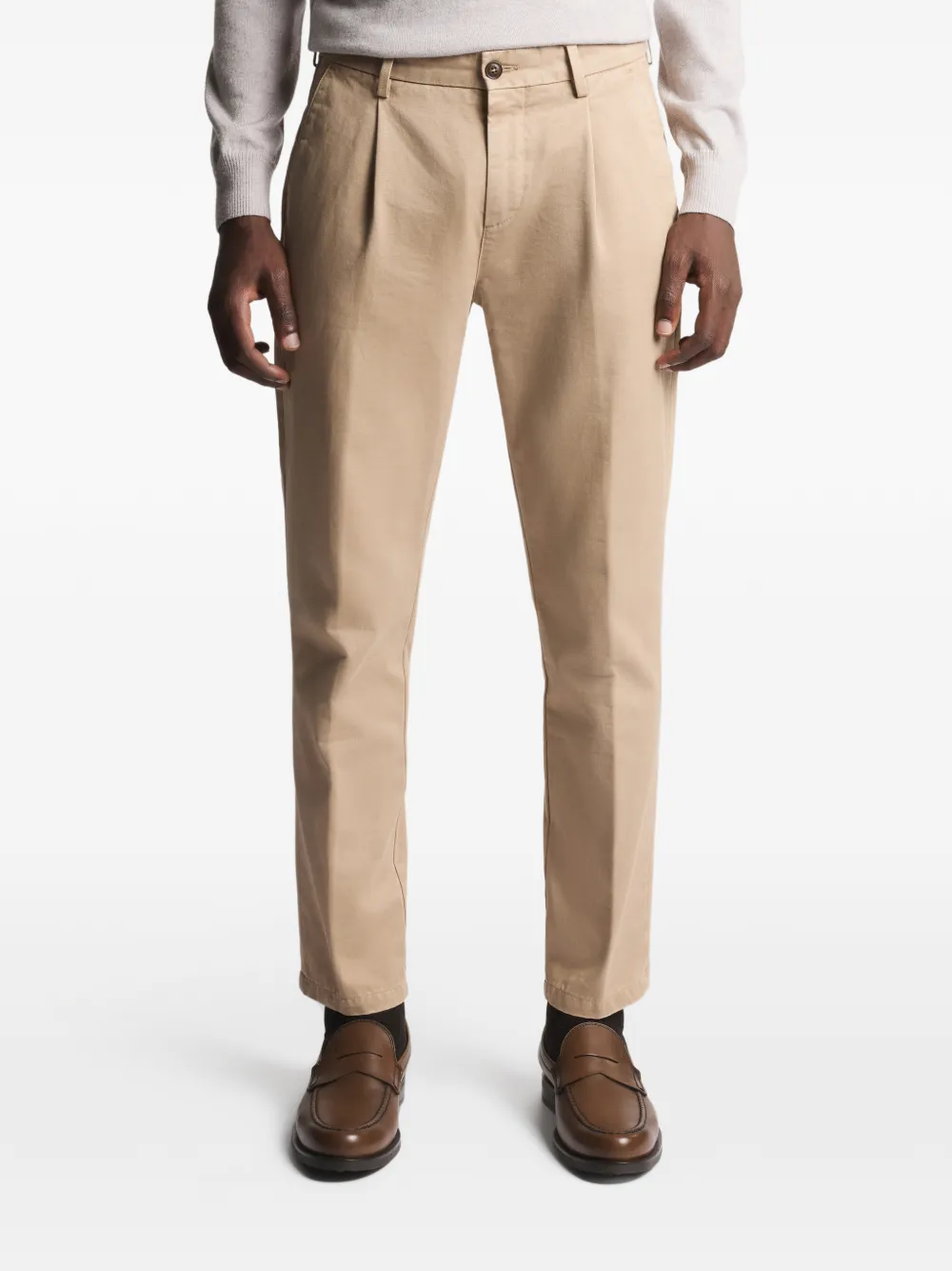  Fay Pleated Chino Trousers - Neutrals 