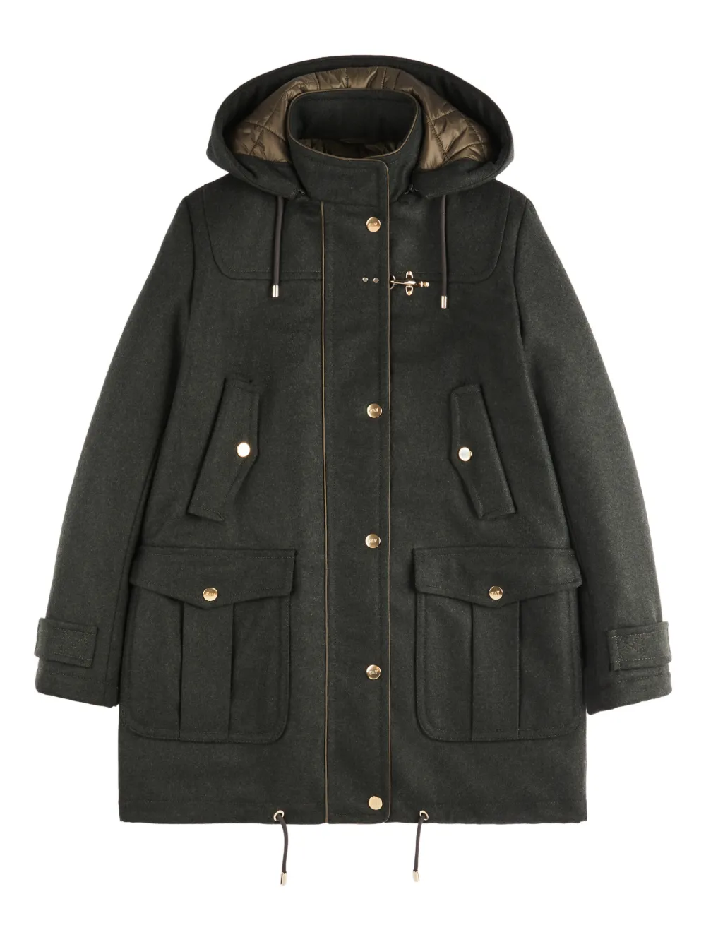 Fay hooded toggle coat - Verde