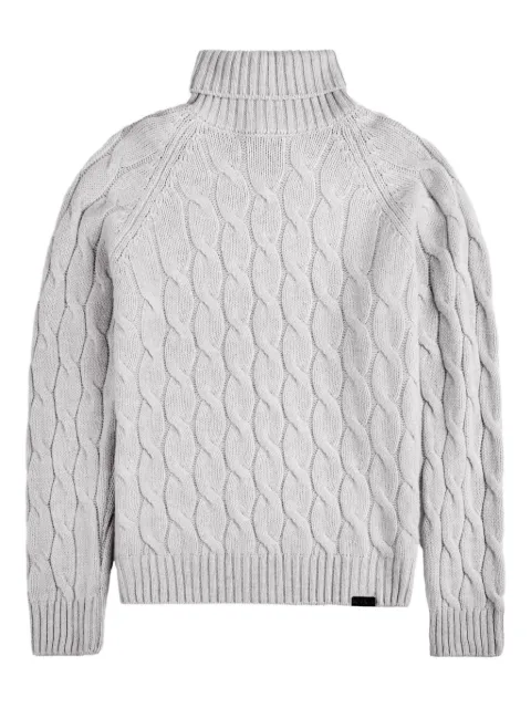 Fay cable knit roll-neck sweater