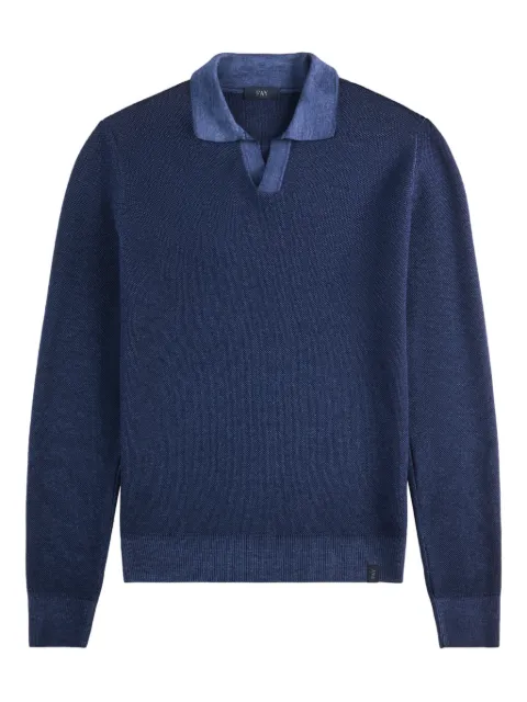Fay honeycomb knit polo shirt