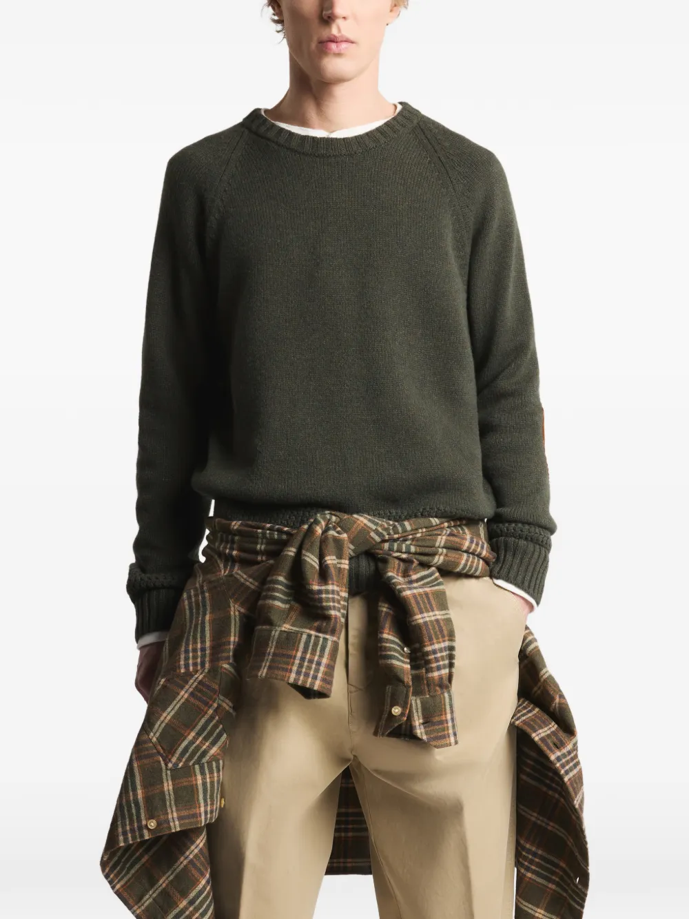 Fay elbow patch crew-neck sweater | Knitted Sweaters | Image 2