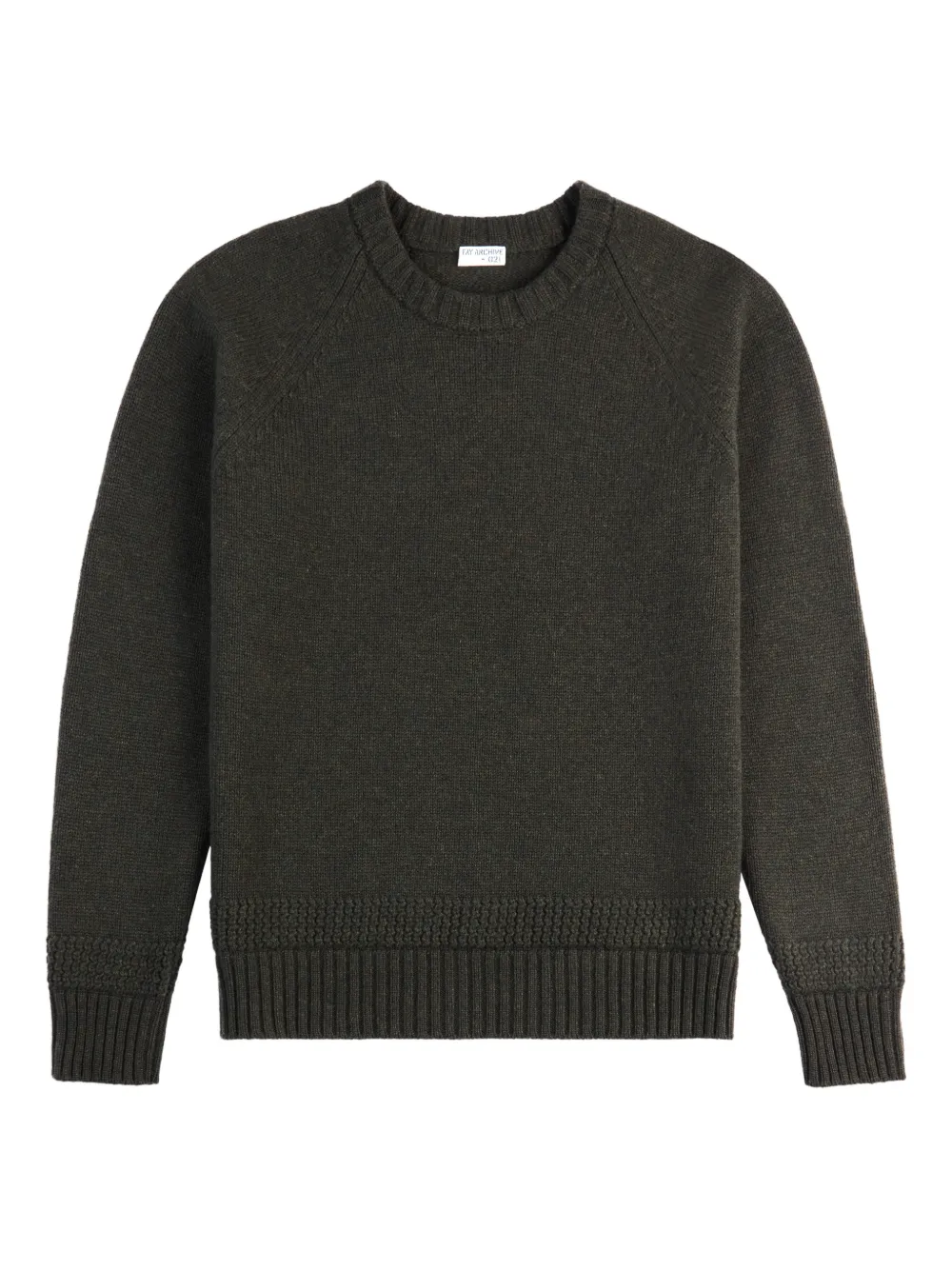 Fay elbow patch crew-neck sweater | Green | Image 1