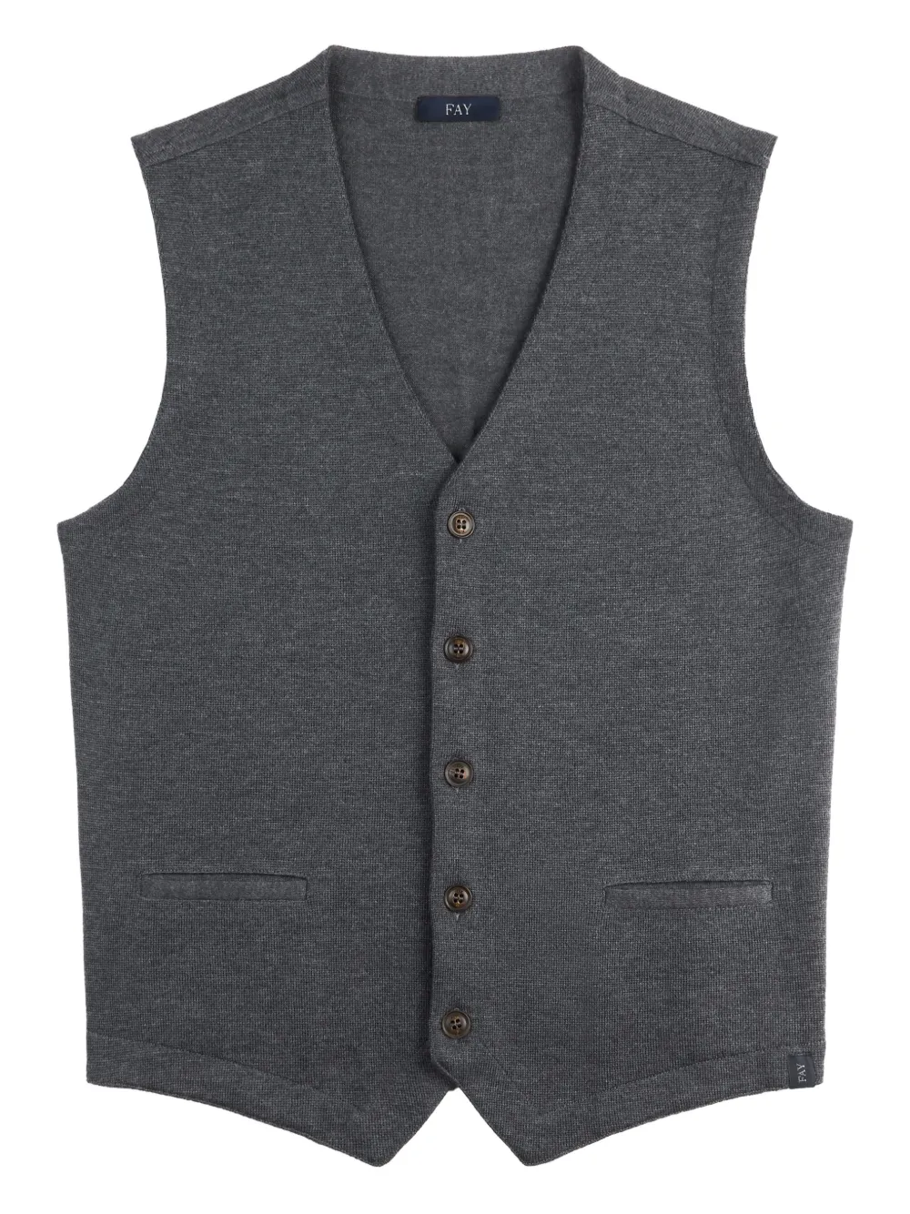 Fay buttoned V-neck waistcoat - Grigio