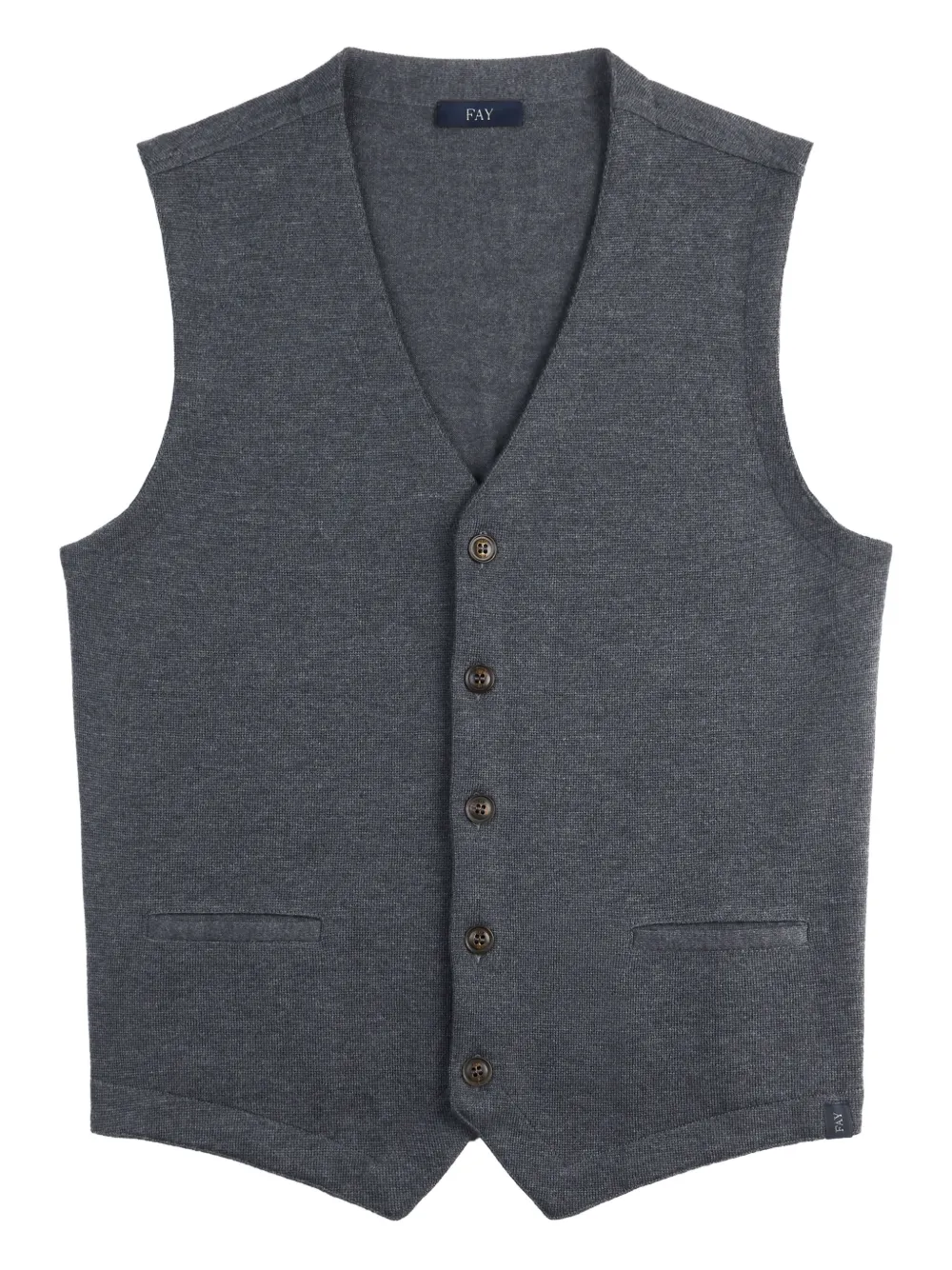 Fay buttoned V-neck waistcoat - Grigio