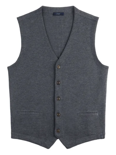 Fay buttoned V-neck waistcoat