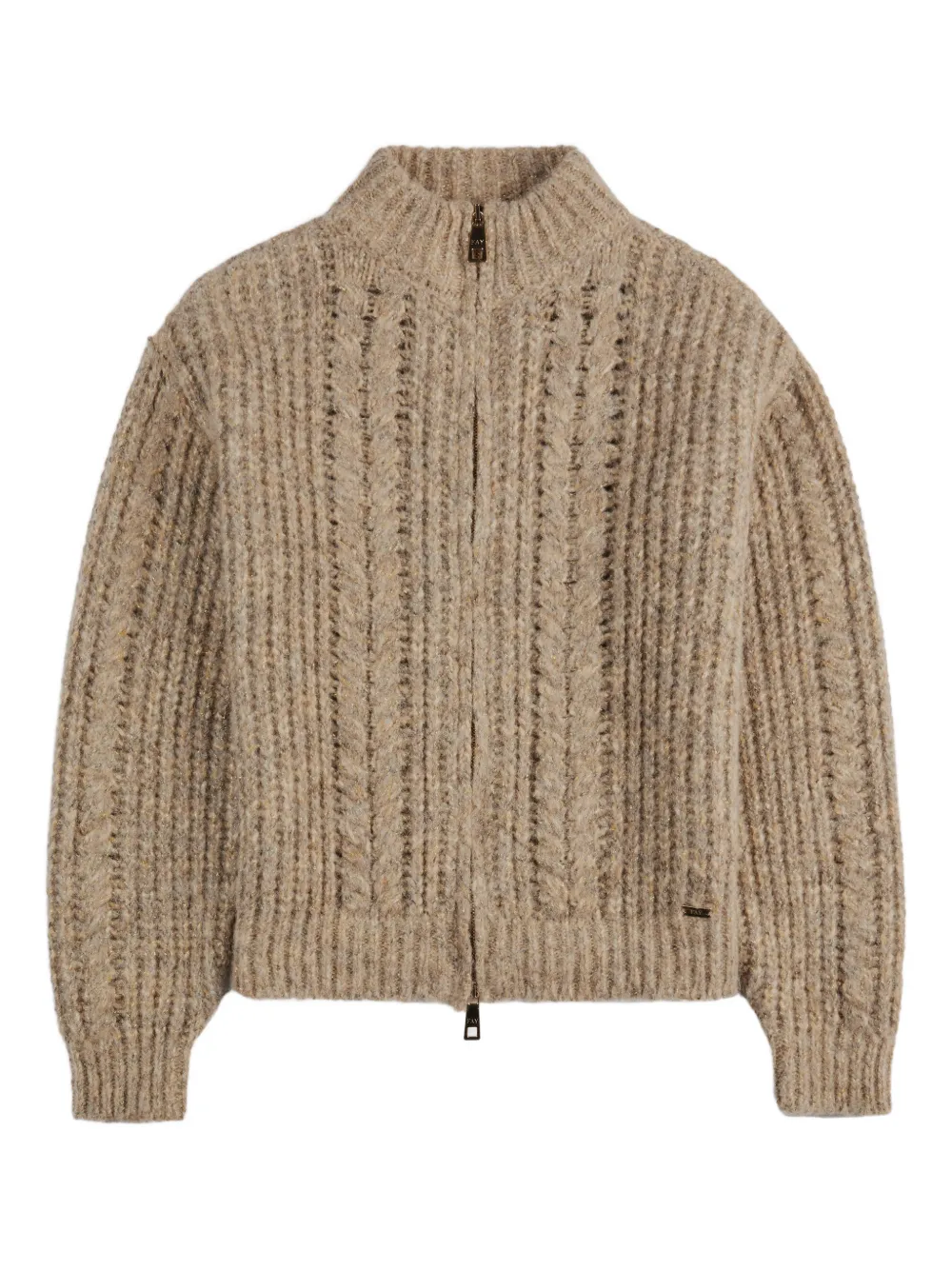 Fay zip-up knitted cardigan - Toni neutri