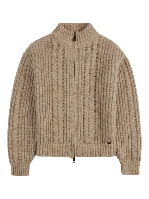 Fay zip-up knitted cardigan