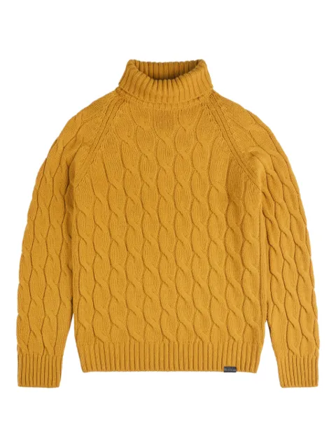Fay cable knit roll-neck sweater
