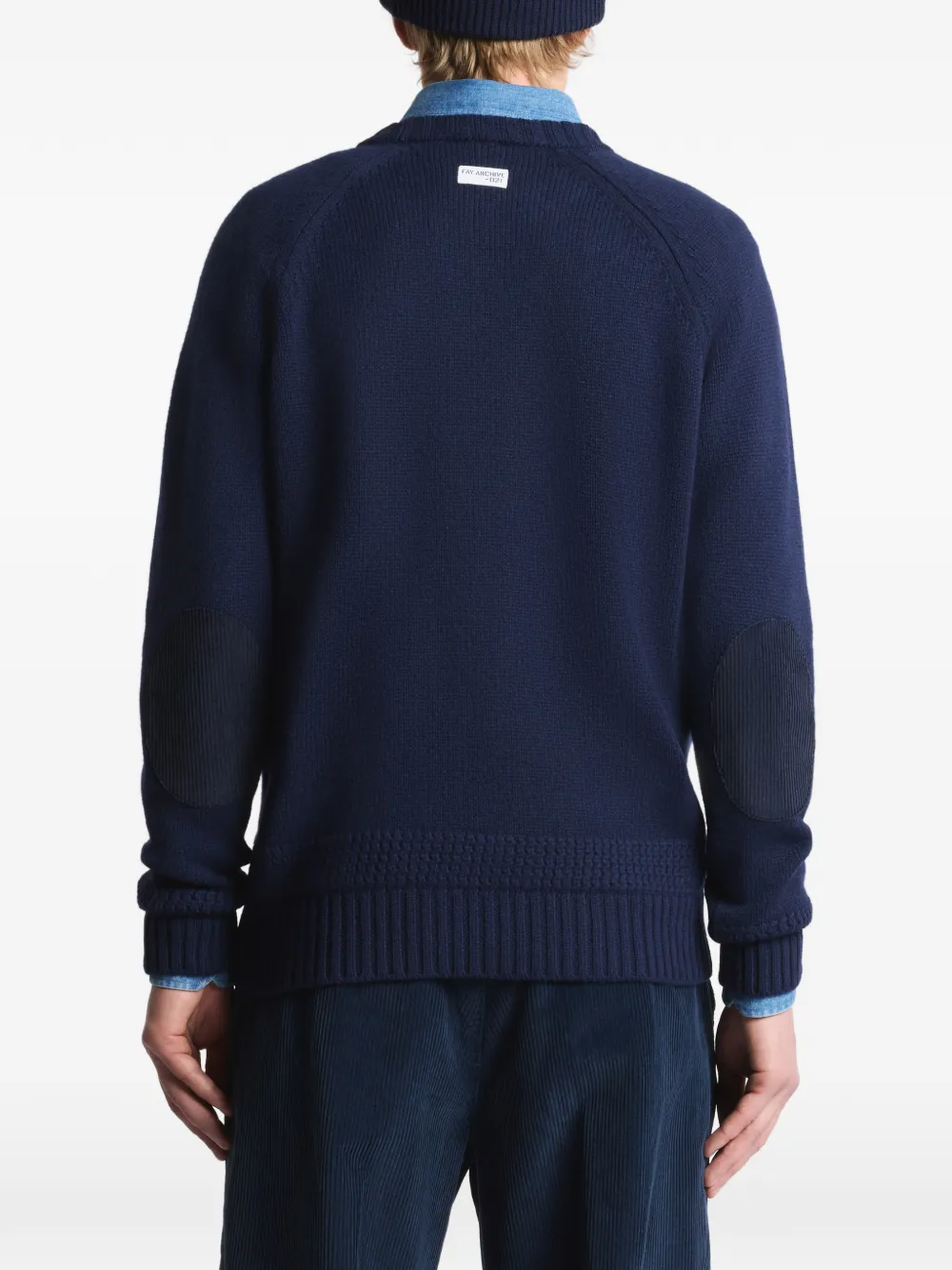 Elbow Patch Crew Neck Sweater