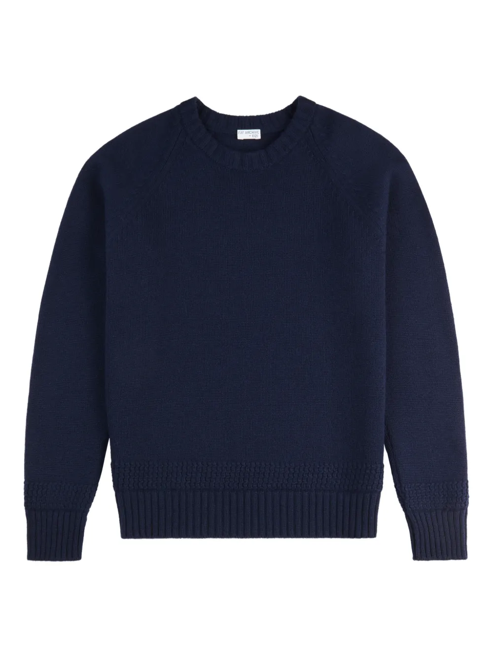 Fay elbow patch crew neck sweater | Blue | Image 1