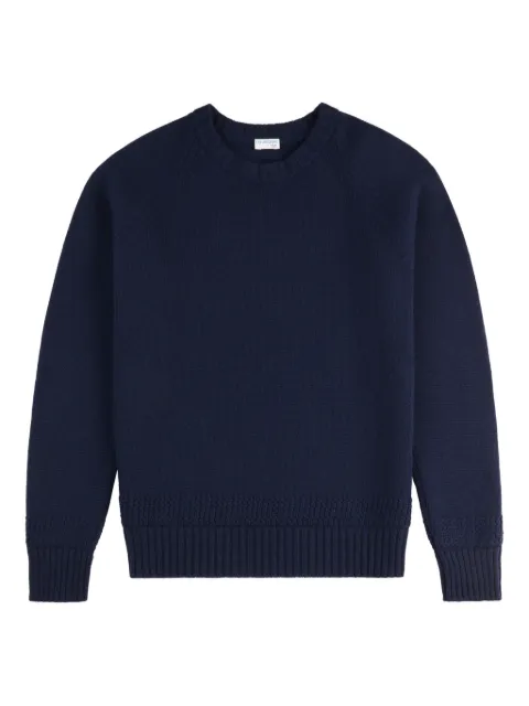 Fay elbow patch crew neck sweater