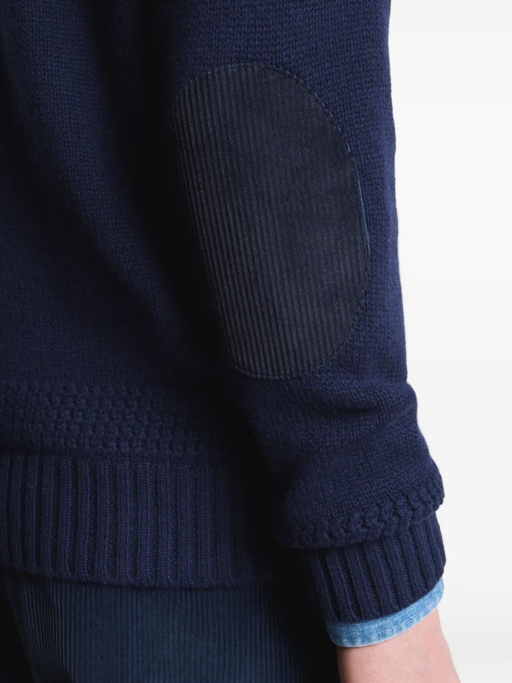 Elbow Patch Crew Neck Sweater