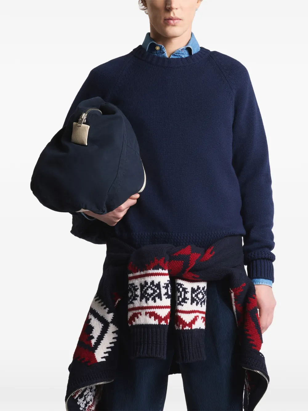 Fay elbow patch crew neck sweater | Knitted Sweaters | Image 2