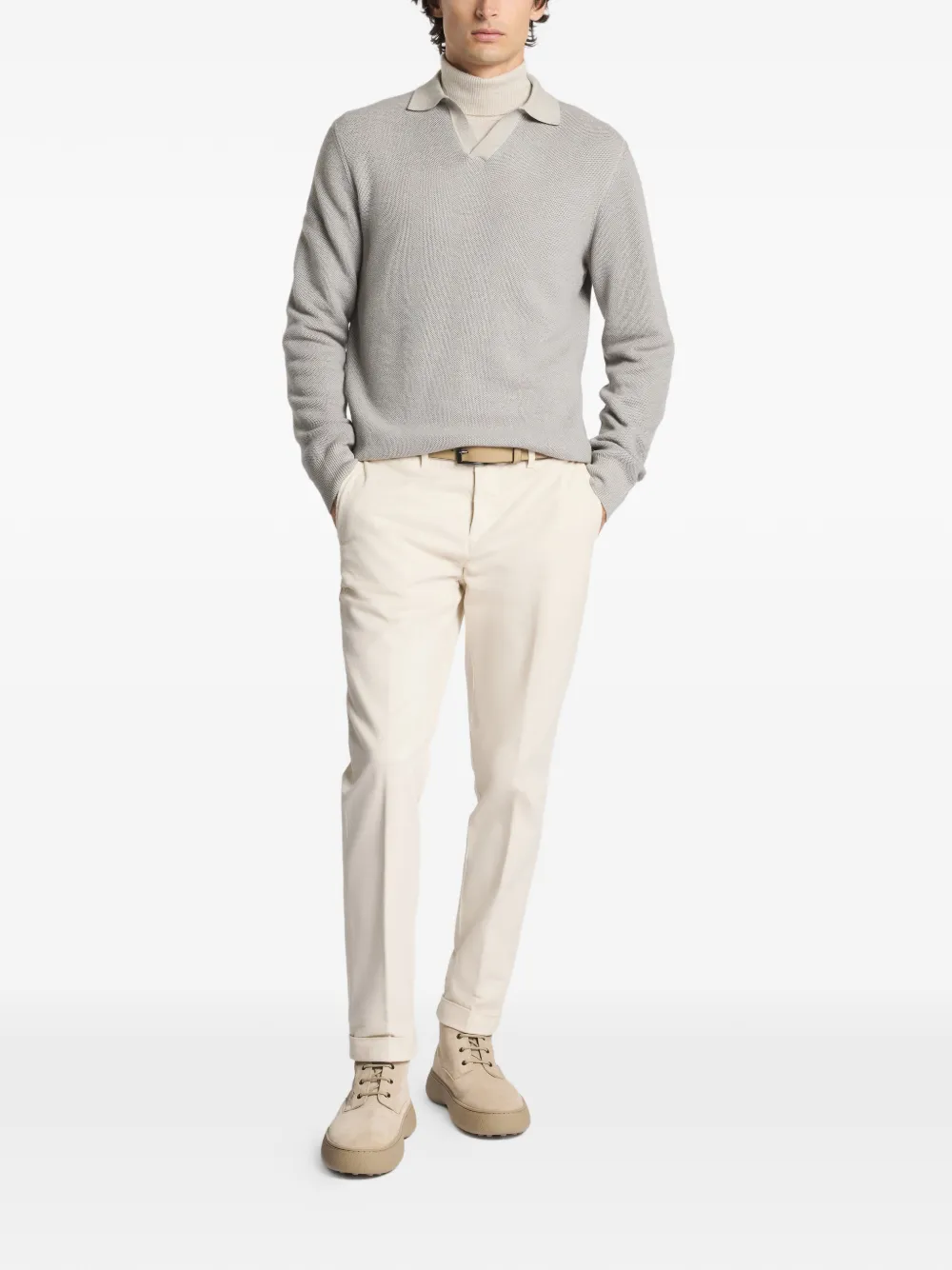 Fay honeycomb collar sweater | Knitted Sweaters | Image 2