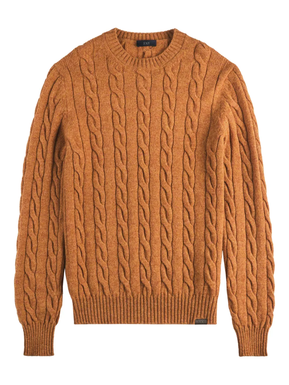Fay cable-knit round-neck sweater - Arancione