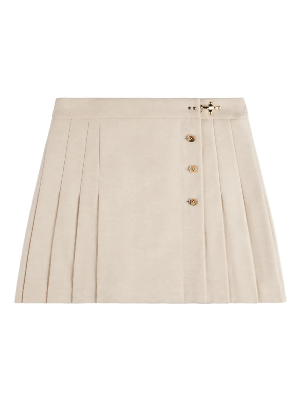 Fay pleated buttoned mini skirt | Neutrals | Image 1