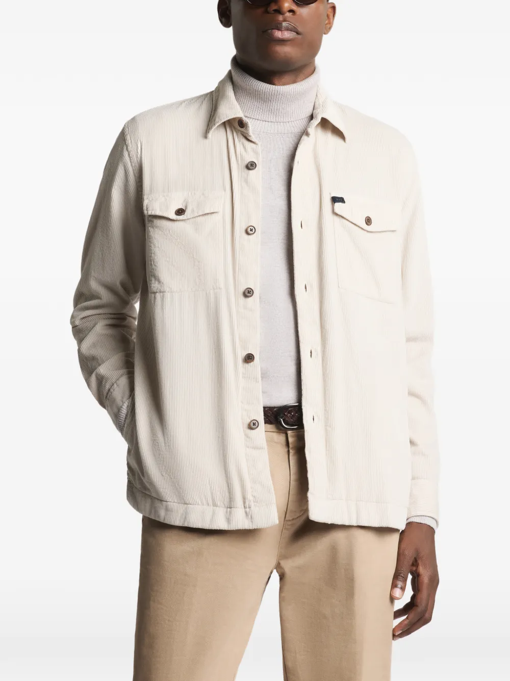  Fay Pocket Corduroy Shirt - Neutrals 
