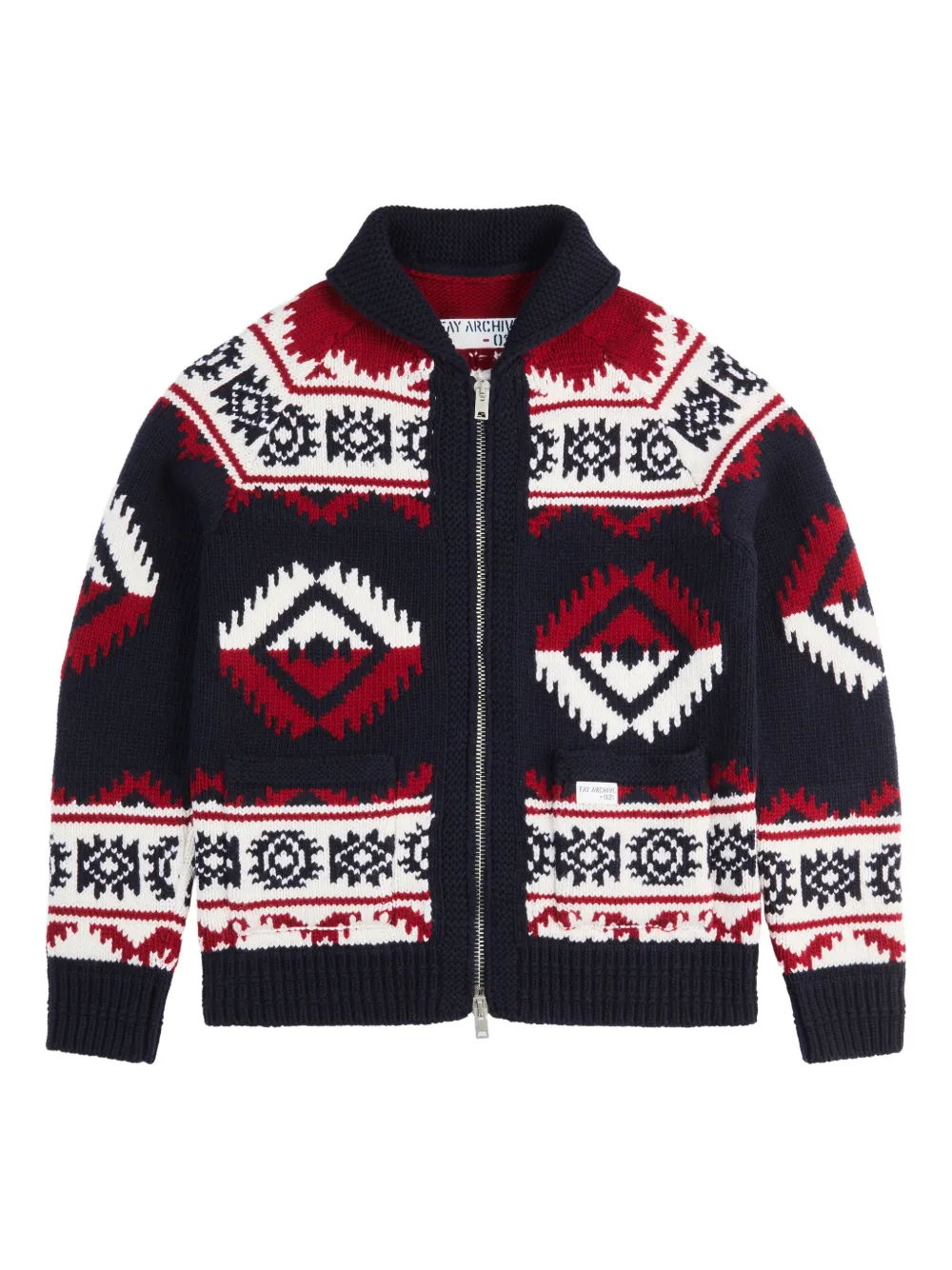 Fay Archive patterned cardigan | Blue | Image 1