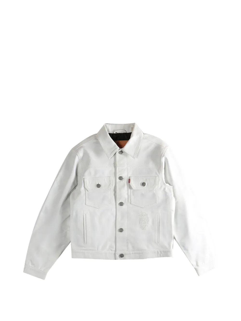 Stüssy Levi´s buttoned flap-pocket leather jacket - Bianco