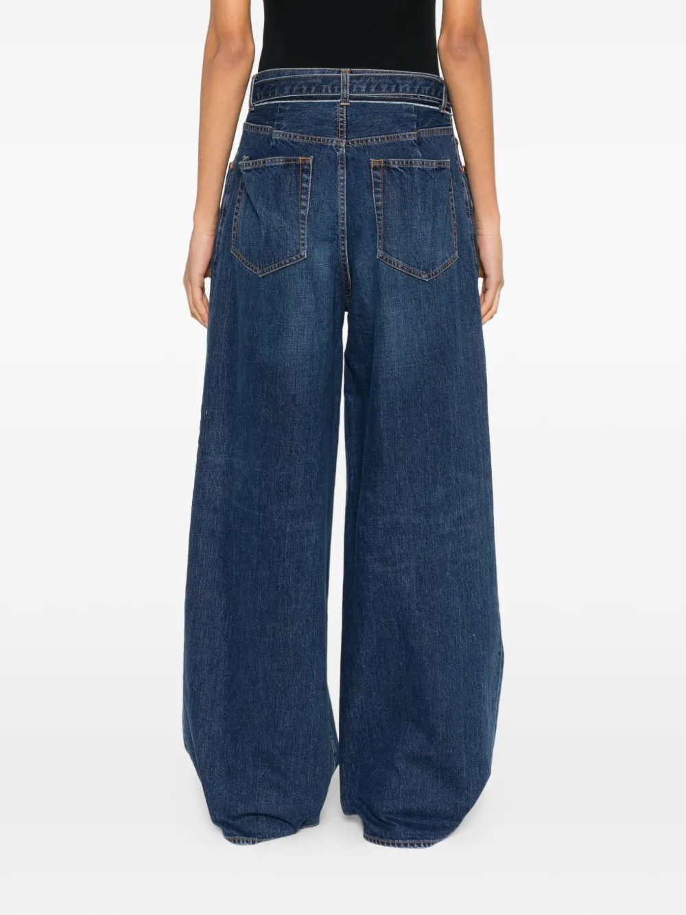 sacai Jeans met riem Blauw