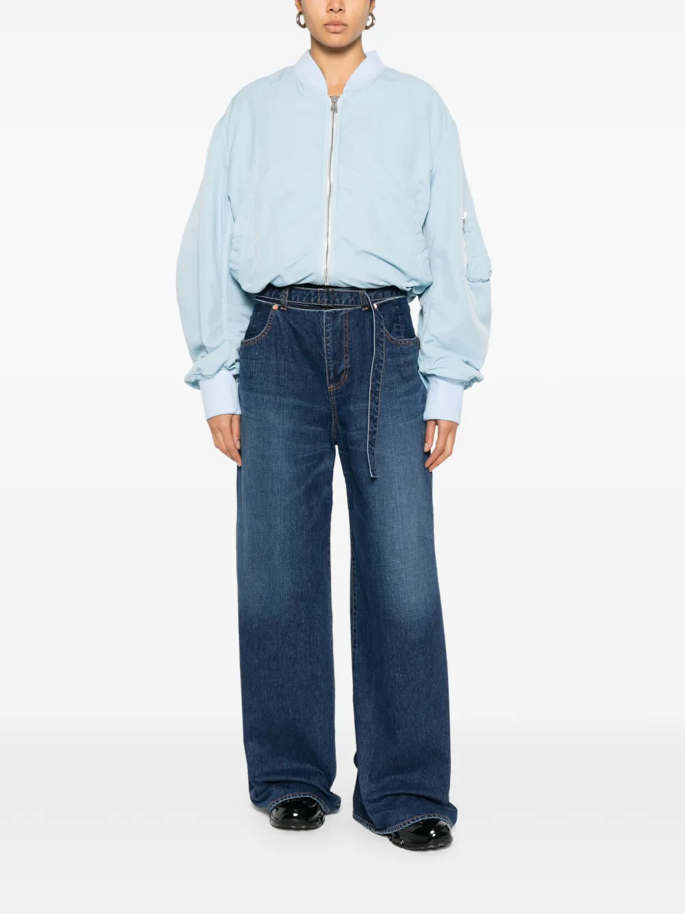 Sacai belt jeans - Blauw