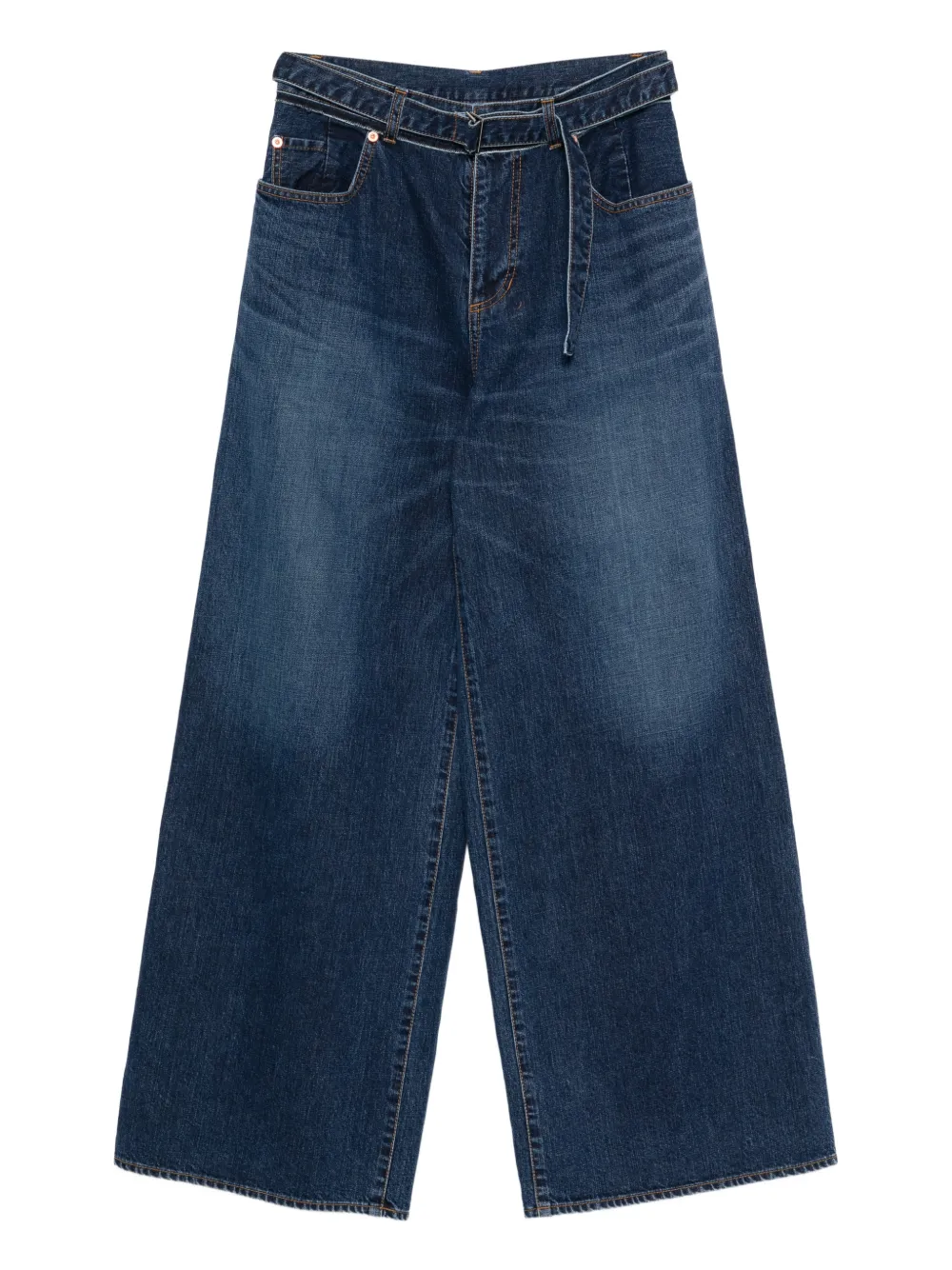 sacai belt jeans - Blu