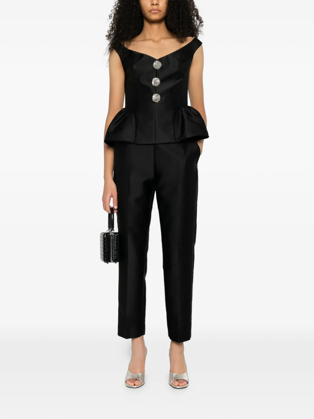 Roland Mouret Broek met rits aan de zijkant - Zwart