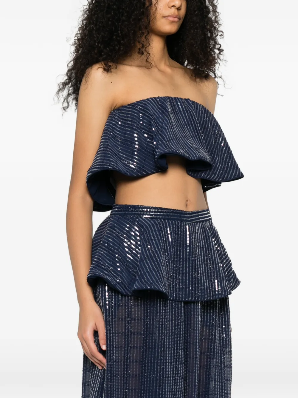  Adriana Degreas Sequin-embellished Top - Blue 