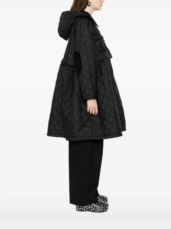 GANNI キルティングドッキングコート Barbour x Ganni キルティング フーデッドコート | ブラック | FARFETCH JP