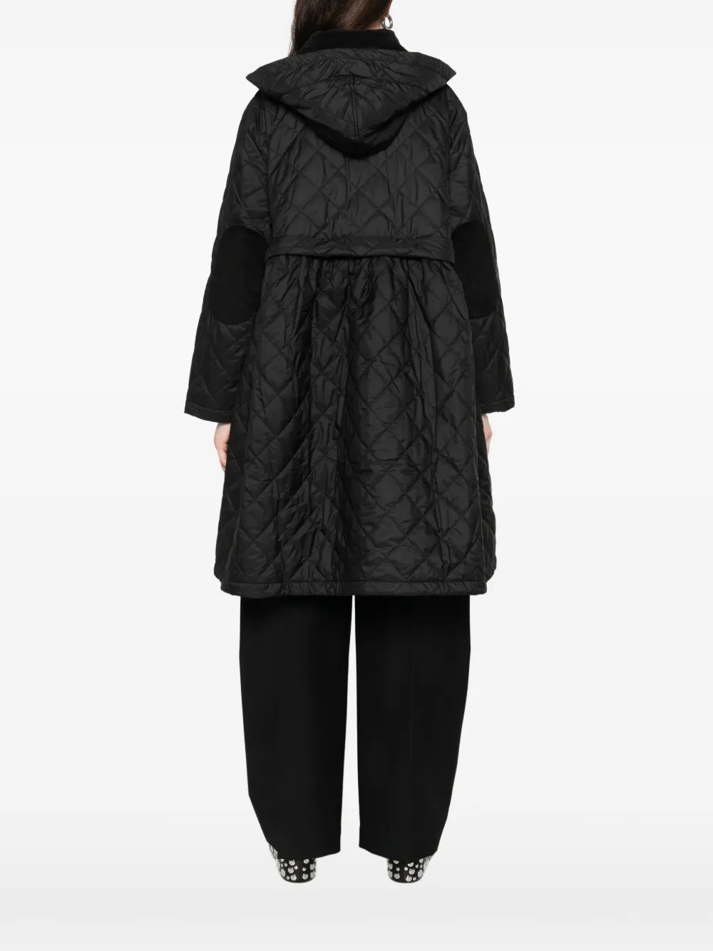 Barbour x Ganni gewatteerde jas met capuchon Zwart