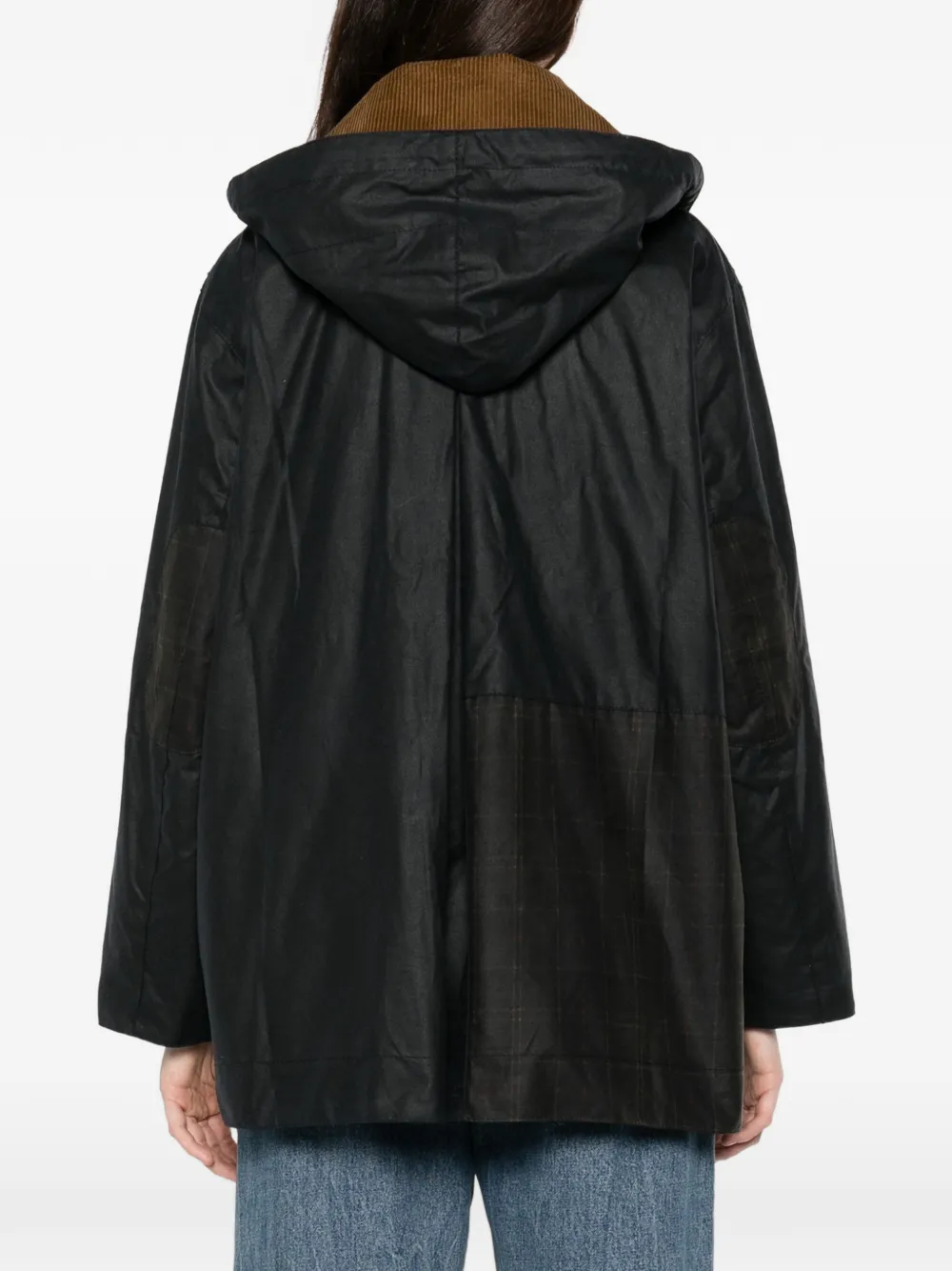 Barbour x Ganni gewaxte duffeljas Zwart