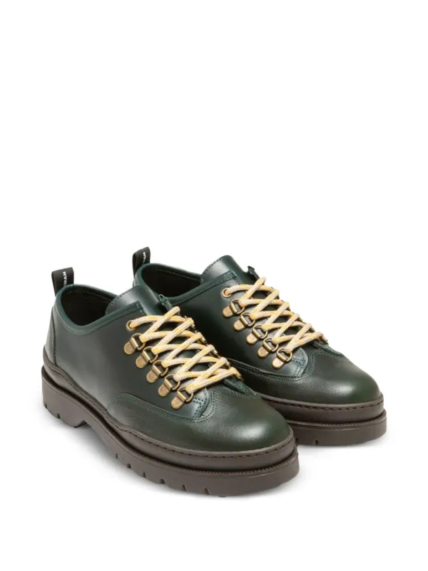 KLEMAN Courrier CG Eyelet Leather Derby Shoes | Green | FARFETCH ZA